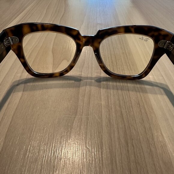 Ray Ban RB2126 State Street Glasses Transparent Yellow Blue Lenses Brown Tortois